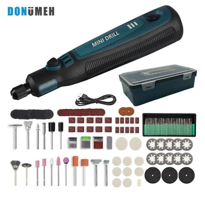 DONUMEH Cordless Electric Drill Grinder Dremel Rotary Tool Rechargeable ...