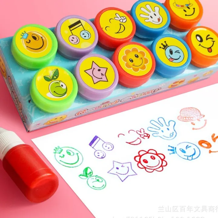 10in1 Emoji Design Teacher Stamp Set 