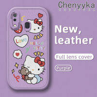 Chenyyka เคส A20s M10s A20 A30ปลอกสำหรับ Samsung ลายการ์ตูนน่ารักเฮลโลคิตตี้เคสหนังนิ่มดีไซน์ใหม่คลุมทั้งหมดปกป้องกล้องเคสสีกันกระแทกขอบเคสนิ่ม