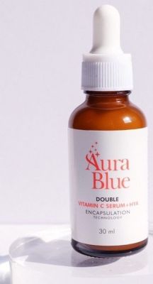1ขวด Aura Blue ออร่าบลู ของแท้ Double Vitamin C Serum+HYA เซรั่มดับเบิ้ล วิตามินซี+ไฮยา ขนาด30มล.