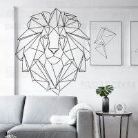 40 ซม. - 90 ซม. Wall Stencil Decor สำหรับภาพวาดปูนปลาสเตอร์แม่แบบสีตกแต่ง Lion Line Art Linear สามเหลี่ยมเรขาคณิต S279-lihongxin2