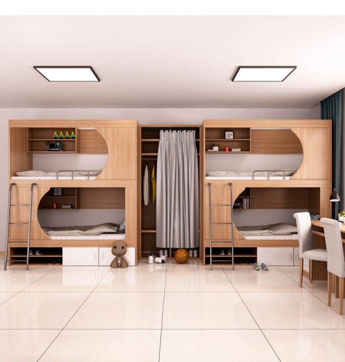 Solid wood bunk beds for students' dormitory, bunk beds for employees