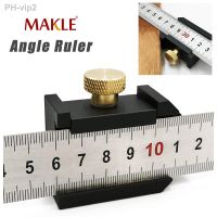 MAKLE Steel Ruler Positioning Block Gauge 45 90 Angle Line Marking Gauge Scriber Locator DIY Carpentry Scriber Measuring Tools