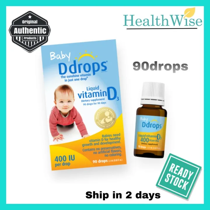 Hot Promotion Baby Ddrops Liquid Vitamin D3 400IU 90 drops dietary