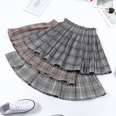 ‘；’ Vintage Elegant Women High Waist Pleated Skirts Lady Leisure And Comfortable Casual Female Clothing