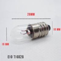 หลอดไฟเล็ก Pilot Lamp ฺE10 ขั้วเกลียว ขนาด 10 มิล ทรงกระบอก 60V 3W สำหรับเครื่องจักรโรงงาน/ อุตสาหกรรม 1 แพ็ค 10 ดวง มีสินค้าพร้อมส่ง