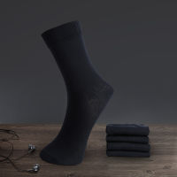 Emilback 5 PRSLot Mens Business Dress Black Long Mercerized Cotton Work Socks High Quality Silk Glossness Absorbent Breathable