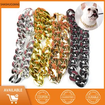 Gold Plastic Plated Collars for Dogs Electroplated Dog Chain for