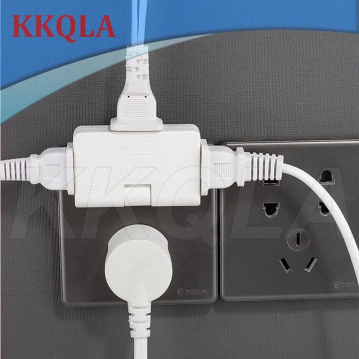 qkkqla-rotatable-us-ac-wall-charger-power-socket-converter-1-to-3-way-180-degree-extension-wall-plug-multi-slim-outlet-adapter-light