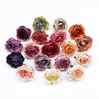 【DT】 hot  10 Pieces Multicolor Rose Fake Flowers Home Decoration Accessories Candy Box Scrapbooking Christmas Brooch Wedding Garland GiftsTH