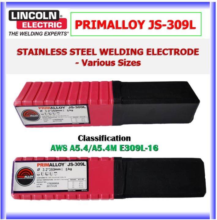 LINCOLN ELECTRIC PRIMALLOY JS309L ( 309 , 309L ) , STAINLESS STEEL