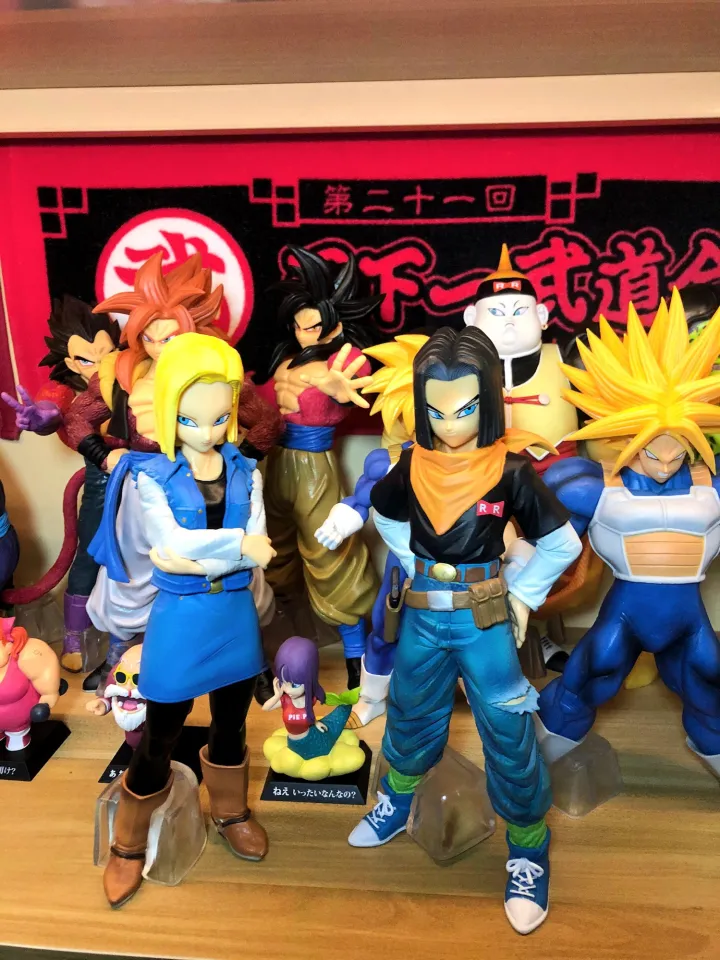 Figuras de ação Anime Dragon Ball Z para crianças, brinquedos modelo de  coleção, andróide 17, 18, PVC, presentes de Natal, 24cm - AliExpress