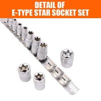 （Conbo metals）1/4 Quot; 3/8 Quot; Torx Star Socket ชุด Femal E ประเภทซ็อกเก็ตประแจหัว E4 E5 E6 E7 E8 E10 E12 E14 E16 E18 E20 Auto Repair เครื่องมือ