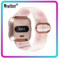 №☌ Wearlizer Elastic Scrunchies Watch Strap for Fitbit Versa Band Adjustment Nylon Solo Loop Elastic Band for Fitbit Versa 2 Straps