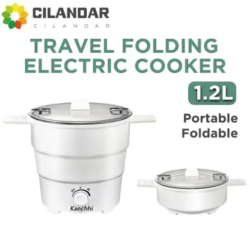 1.2L Foldable Electric Cooking Pot Multicooker Mini Portable Electric  Cooker Split Type Hotpot Travel Electric Skillet 220V