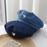 Fashion Korean Version Denim Berets Caps for Women Simple Wild Painter Hat Casual Newsboy Hat Retro Octagonal Hat Women Bonnet