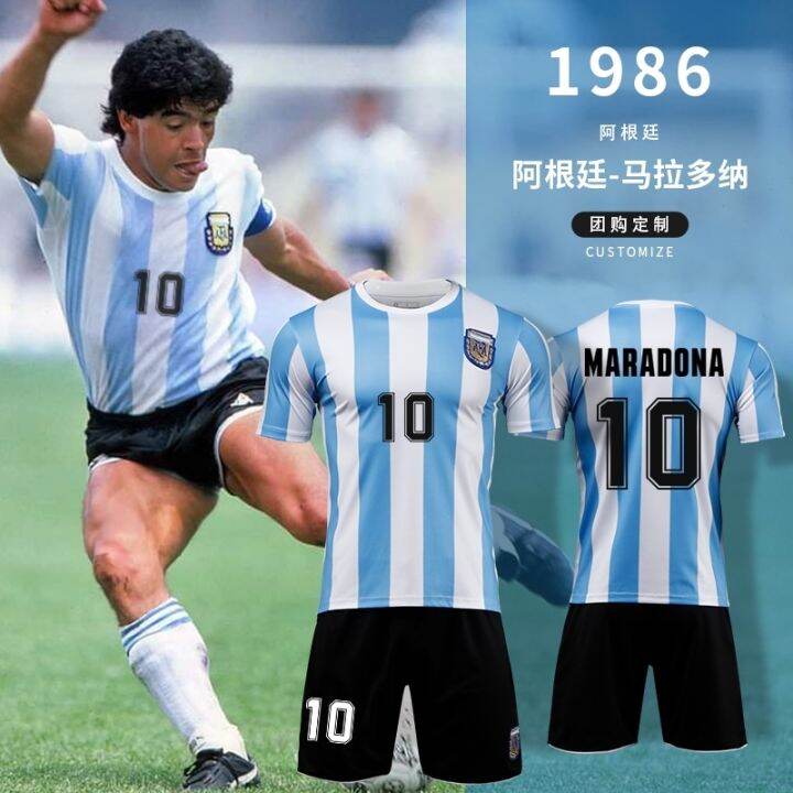 Maradona jersey number 10 Argentina's World Cup 1986 vintage Lionel messi football suits men
