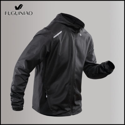 เสื้อแจ็คเก็ตมีฮู้ดสำหรับผู้ชายกันน้ำ,เสื้อแจ็คเก็ตกันลมใส่กลางแจ้งเสื้อผ้าป้องกันแสงแดดระบายอากาศได้
