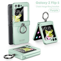 KISSCASE พร้อมที่ยึดแหวนฟิล์มติดเครื่องแบบ2 In 1เคสโทรศัพท์เหมาะสำหรับ Samsung Galaxy Z Flip 5เบ็ดตกปลาเรืองแสงบานพับป้องกันด้วยห่วงที่ยึดลายนิ้วมือเคสโทรศัพท์ฝาครอบกันกระแทกสำหรับ Samsung Galaxy Z Flip 5