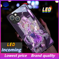 Genshin แก้ว LED สำหรับเคสโทรศัพท์ iPhone 14,เคสโทรศัพท์กันกระแทกสำหรับไอโฟน7Plus 8Plus XR XS X XSMAX 11Promax 11pro 12 12pro 7 8