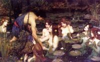 John William Waterhouse Hylas And The Nymphs ผ้าใบพิมพ์ม้วนในภาพวาดที่มีชื่อเสียงตกแต่งศิลปะบนผนัง X นิ้ว