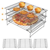 ℗♨  Three Floors Stainless Steel Cooling And Baking Rack Nonstick Net Baking Cooking Grill Tray For Biscuit / Cake / Bread Tools