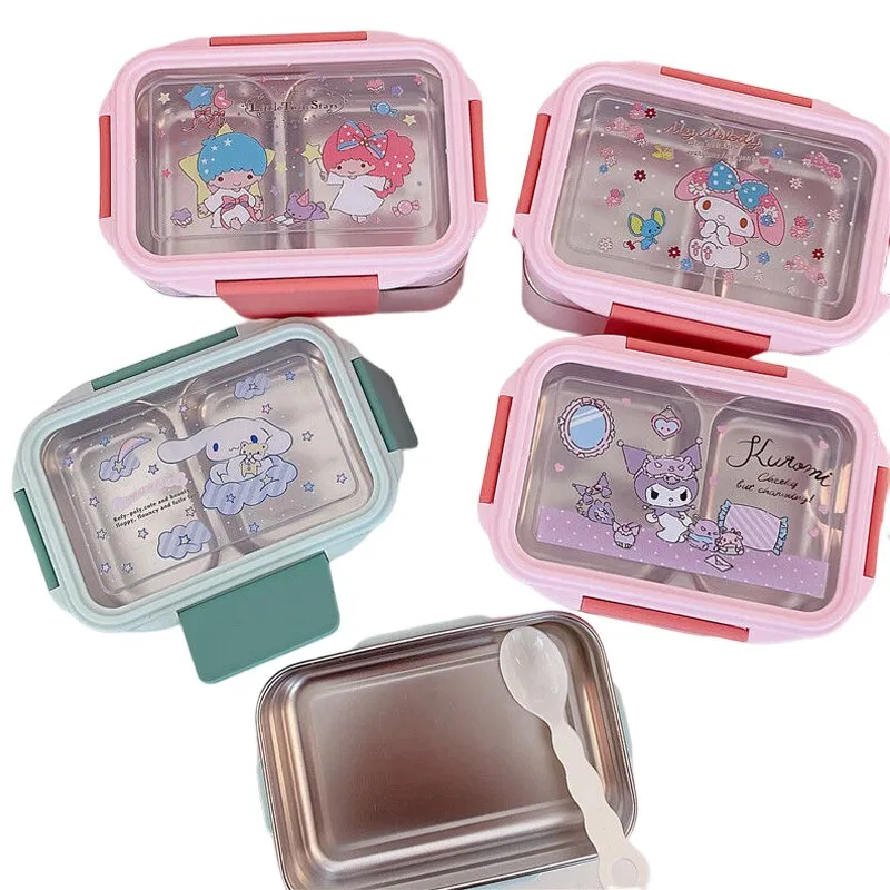 Sanrio Kawaii Hello Kitty Lunch Box Cinnamoroll Kuromi Girl Cartoon Outdoor  Portable 1000ml Portable Fresh Commuting Lunch Box - Animation  Derivatives/peripheral Products - AliExpress