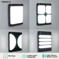 Modern Led Garden Wall Light Outdoor Sensor Radar Ip65 Aluminum Nordic Dimming 3 Light Changeable Porch Outdoor Sconce 10W 20W