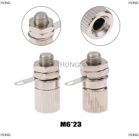 HONG 1ชิ้น M6 x 23ขั้วทองแดงบริสุทธิ์4มม. รูกล้วยซ็อกเก็ตโลหะสายดินโพสต์ กับซ็อกเก็ตกล้วย