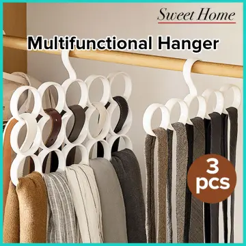 2pcs Space-saving Multifunctional Plastic Clothes Hangers For Home