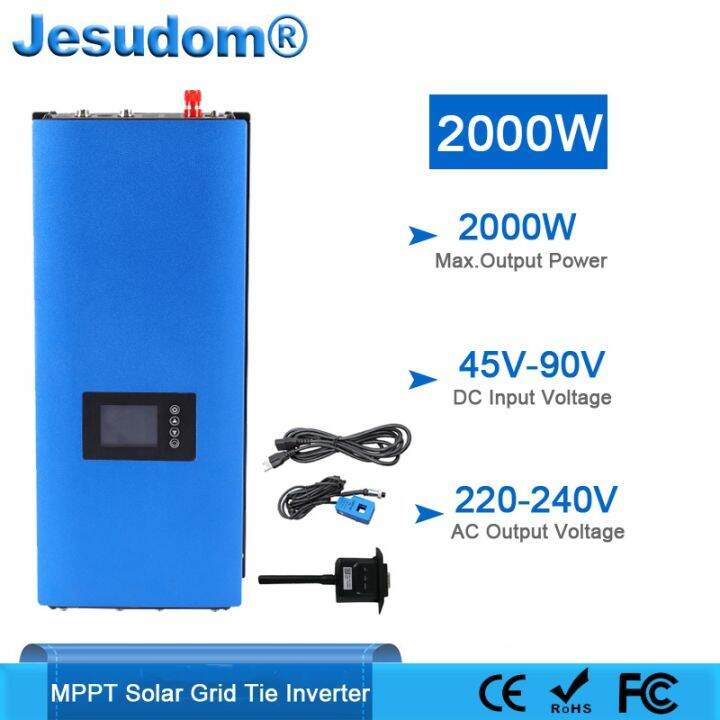 Mppt Solar Grid Tie Inverter 2000w With Limiter Sensor With Wifi Monitoring Dc 45 90v To Ac 220v 7097