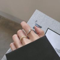 【Miss Lady】J023 Wave 14K Gold-plated Ring Bright Open Design Rings S925 Silver Ring