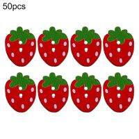 【YF】☌❁✼  50Pcs/Set Buttons 2 Holes Clothing Accessories Pink Strawberry Shaped Sewing for Kids