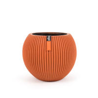 Vase Ball Groove Orange (Size D 29 x H 25 cm) - กระถางต้นไม้ Modern แบรนด์ Capi Europe