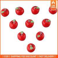 GOOD MOOD BEAUTY 10Pcs เรซิน เครื่องรางรูปผลไม้แอปเปิ้ลสีแดง จี้ผลไม้ สร้อยคอสำหรับผู้หญิง ตัวต่อเชื่อมกัน สำหรับผู้หญิง