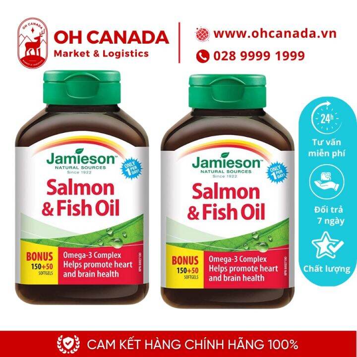 [Nội địa Canada] Viên dầu cá Jamieson Salmon & Fish Oils Omega3 1000mg