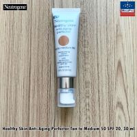 Neutrogena® Healthy Skin Anti-Aging Perfector Tan to Medium 50 SPF 20, 30 ml นูโทรจีนา รองพื้น ผิวสีแทนถึงปานกลาง