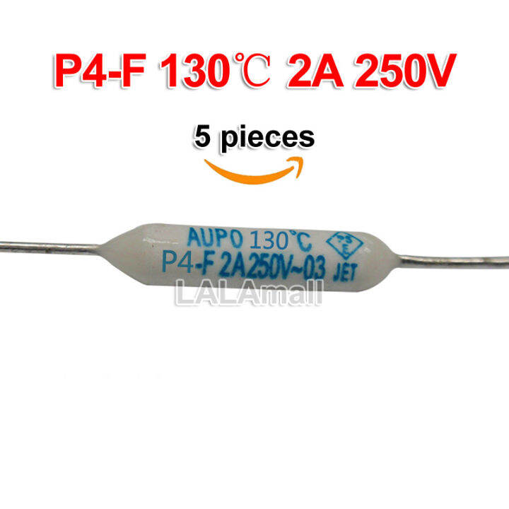 5pcs Aupo P4-F 130C 2A 250V Thermal Fuse Cutoff 130 Degrees Temperature ...