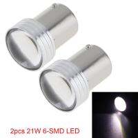 2ชิ้น DC 12โวลต์สีขาว1156 P21W 6-SMD LED 2835โปรเจคเตอร์รถอัตโนมัติแหล่งกำเนิดแสงสำรองย้อนกลับที่จอดรถโคมไฟหลอดไฟ