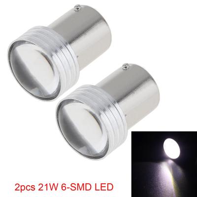 2ชิ้น DC 12โวลต์สีขาว1156 P21W 6-SMD LED 2835โปรเจคเตอร์รถอัตโนมัติแหล่งกำเนิดแสงสำรองย้อนกลับที่จอดรถโคมไฟหลอดไฟ