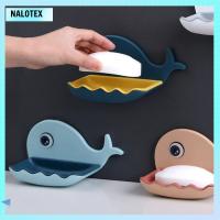 NALOTEX ถาดสบู่น่ารักถาดรองสบู่มีกาวในตัวชั้นวางสบู่ที่ใส่สบู่รูปปลาวาฬรูปการ์ตูนปลาวาฬไม่เจาะกล่องสบู่น้ำทิ้ง