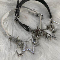 Punk Five-Pointed Star สร้อยคอโลหะ Rivet Gothic Rock Collar สร้อยคอ R แฟชั่นผู้หญิงจี้เครื่องประดับคอเครื่องประดับ Gift