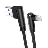 สายไมโคร Usb 90องศา3a สาย Android ที่รวดเร็วสำหรับดาต้าโทรศัพท์ Usb สาย Redmi Xiaomi ชาร์จ Samsung มือถือ S7 Lg