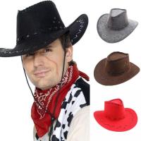 Western Cowboy Hat Knight Hat Men And Women Sun Hat Hat Brim Middle Cowboy Performance M9P8