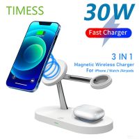 3 In 1 Magnetic Wireless Charger Stand For Iphone 14 13 12 11 Apple Watch Charging Station For Airpods Pro 2 3 Iwatch 8 7 6