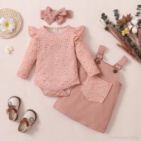 ✘✲ Ma Baby-Infantil Floral Romper e Veludo Vestido Conjunto de Roupas Recém-nascidas Baby Outfits Geral Outono Primavera D84 0-18M