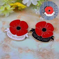 【YF】 Enamel remembrance brooch red poppy flower lapel pin broach badge banquet gifts