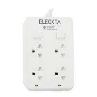 รางปลั๊กไฟ 4ช่อง 2สวิตซ์ ELECKTA F5ST3 3 ม. สีขาวPOWER STRIP ELECKTRA F5ST3 4-OUTLET 2-SWITCH 3M WHITE **คุณภาพดี**