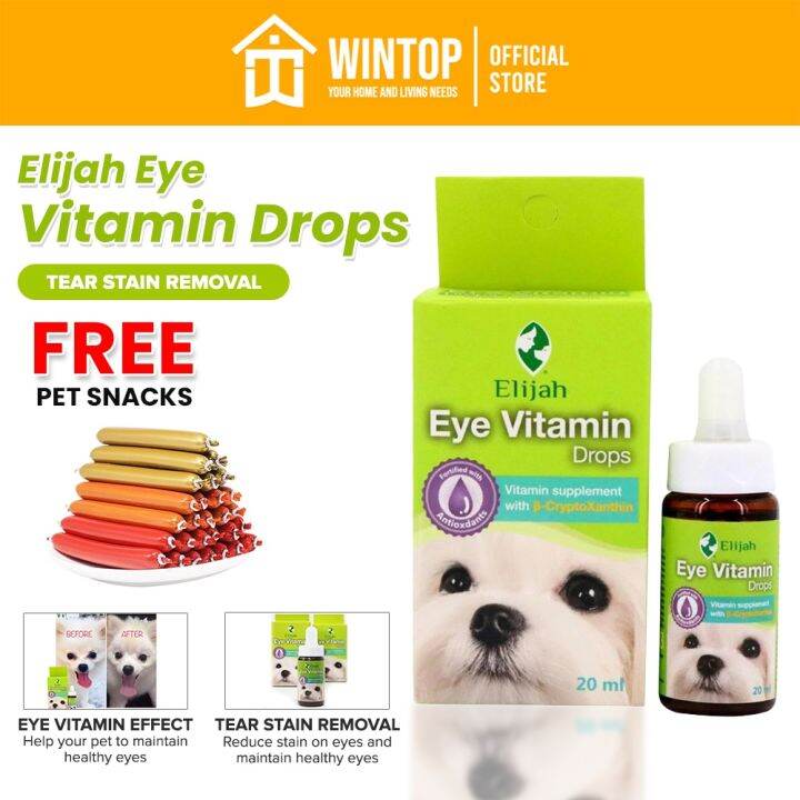 Eye Vita Elijah Dog Vitamin Drops for Eyes Tear Stain Remover Clear Eye