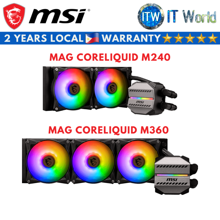 Msi Mag Coreliquid M240/M360 Aluminum Two Ball Bearing ARGB Liquid